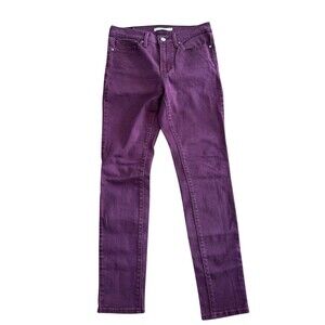 Levi's Slimming Skinny Jeans Maroon Stretch Women's Size 28